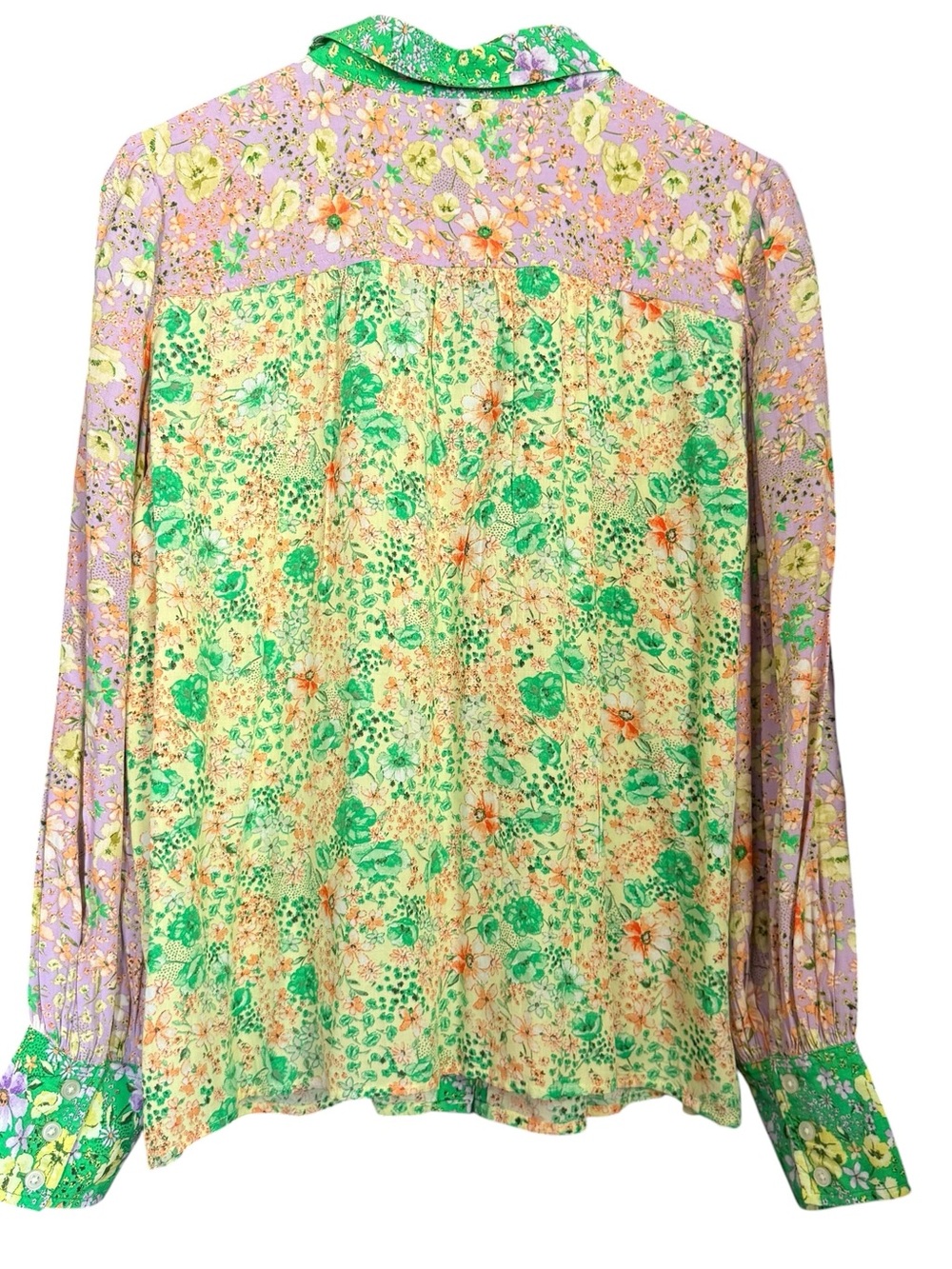 LOFT Green & Lavender Floral Button-Down Shirt - Picture 9 of 11